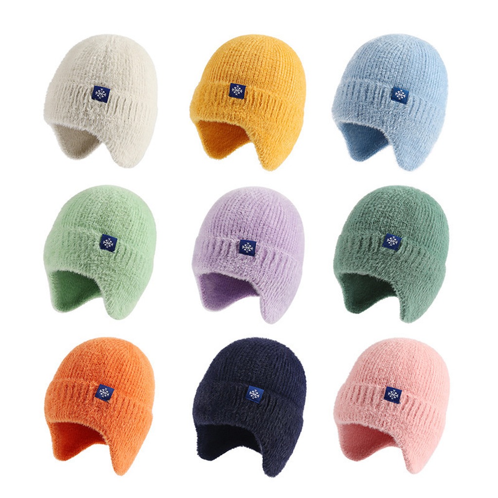 Winter Cycling Commute - Skullies Beanie Warm Knitted Ear Flap