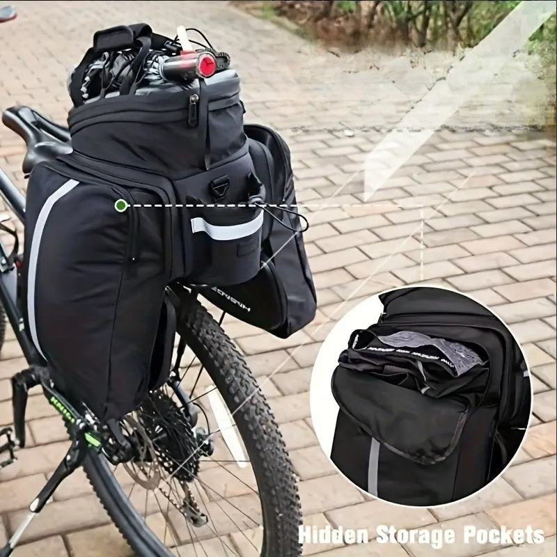 Panniers Waterproof Rear - 17/30L Hard Shell Bicycle Rear Rack