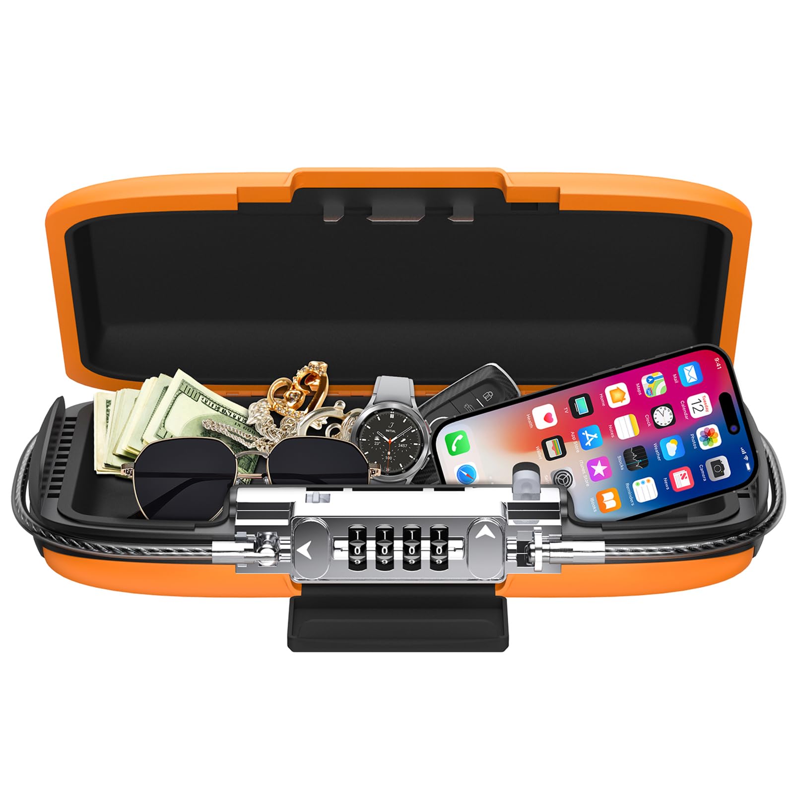 Portable Safe Lock Box with 4- - Chain Lock Combination ulasan dan harga