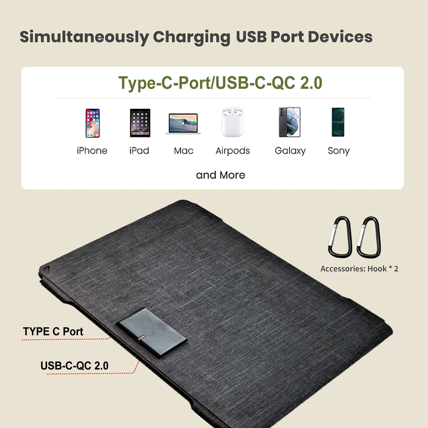 35W Portable Solar Panel, Fold - Usb Charger Dynamo ulasan dan harga
