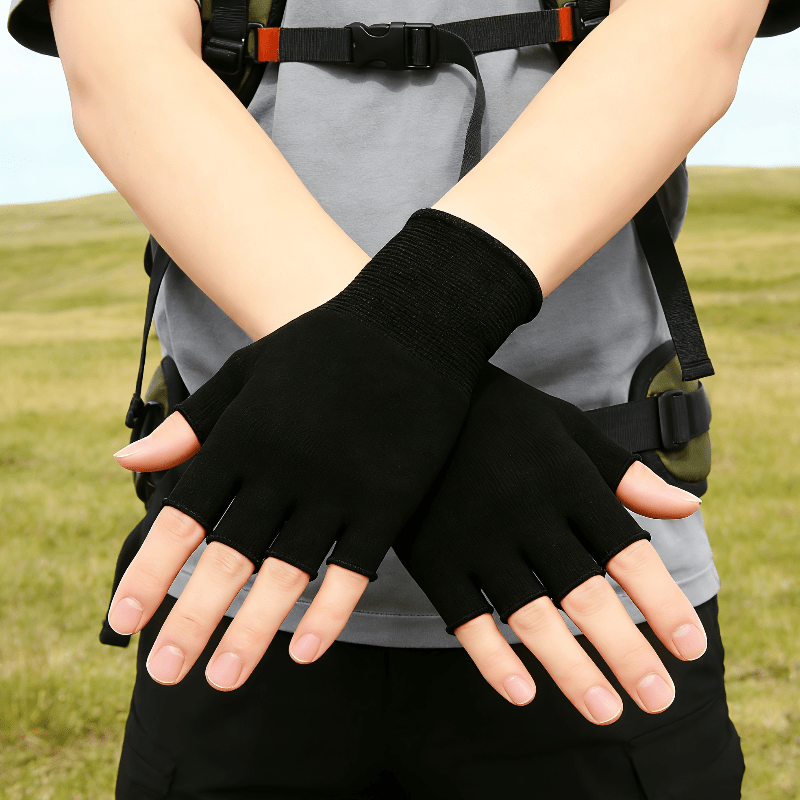 Black Knit Half Finger Gloves, - Cycling To Work ulasan dan harga