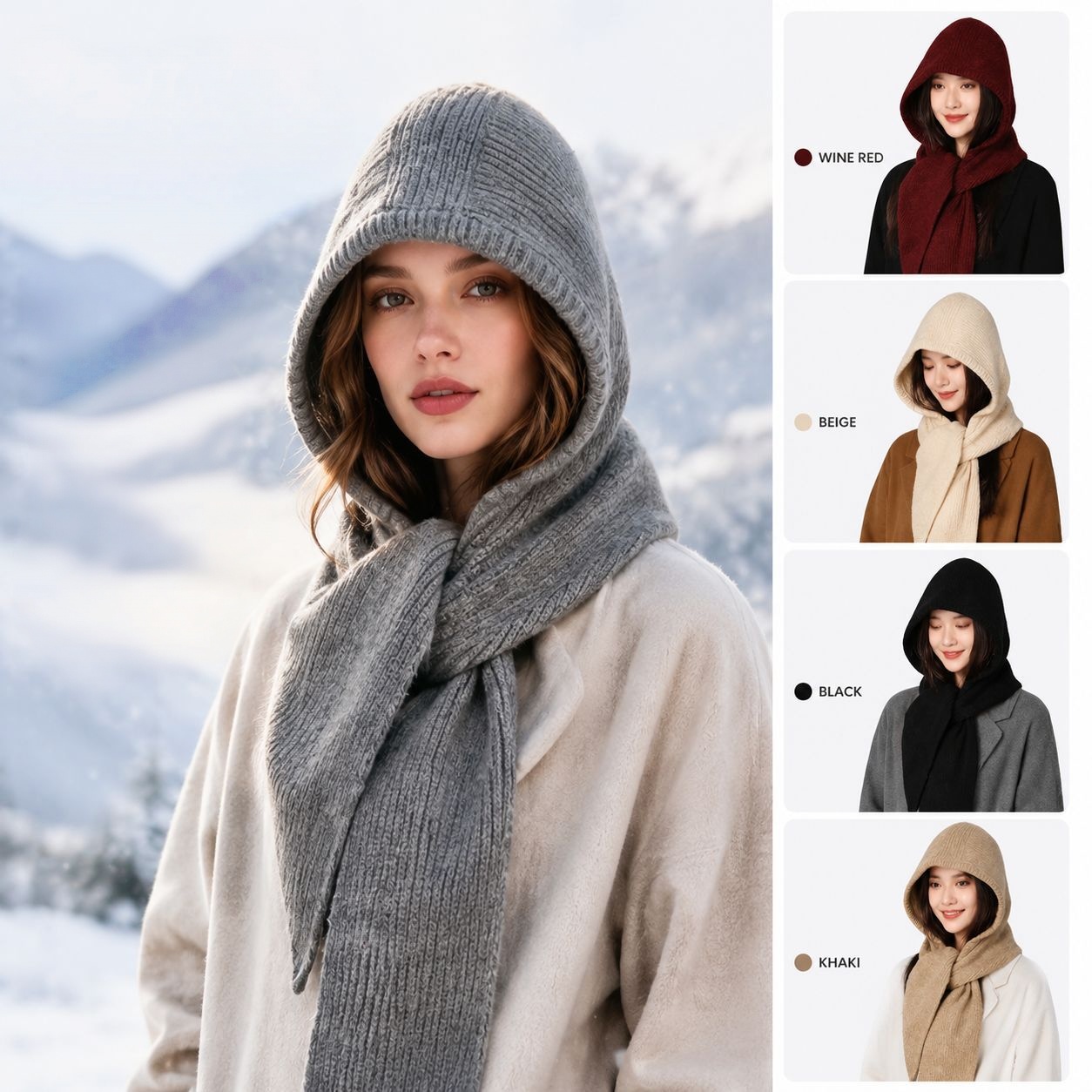 Knit Balaclava Neck Warmer Hoo - Winter Cycling Commute ulasan dan harga