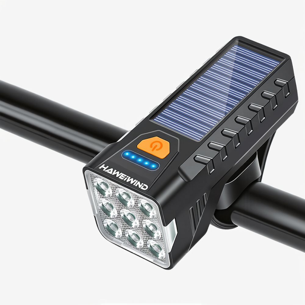 Solar Bicycle Headlight USB Re - Cycling Commute Gear ulasan dan harga