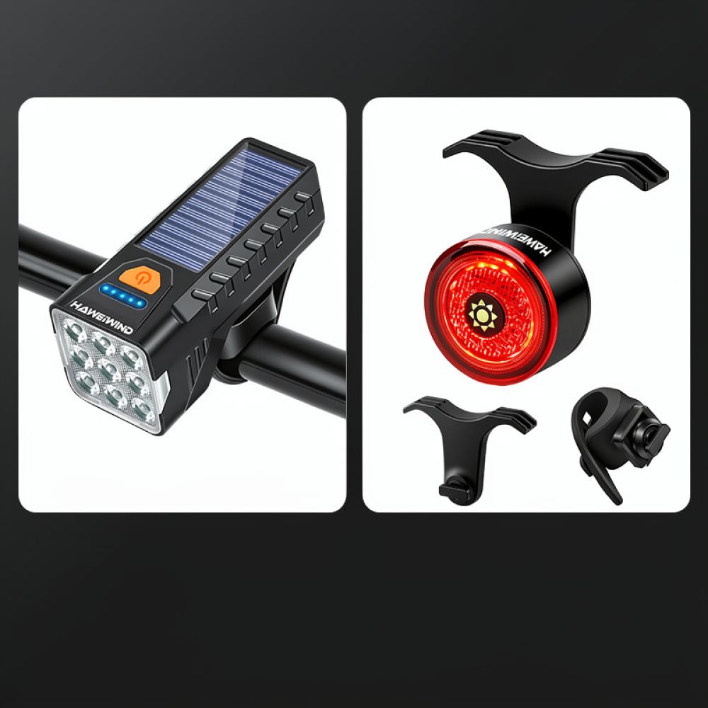 Solar Bicycle Headlight USB Re - Cycling Commute Gear ulasan dan harga