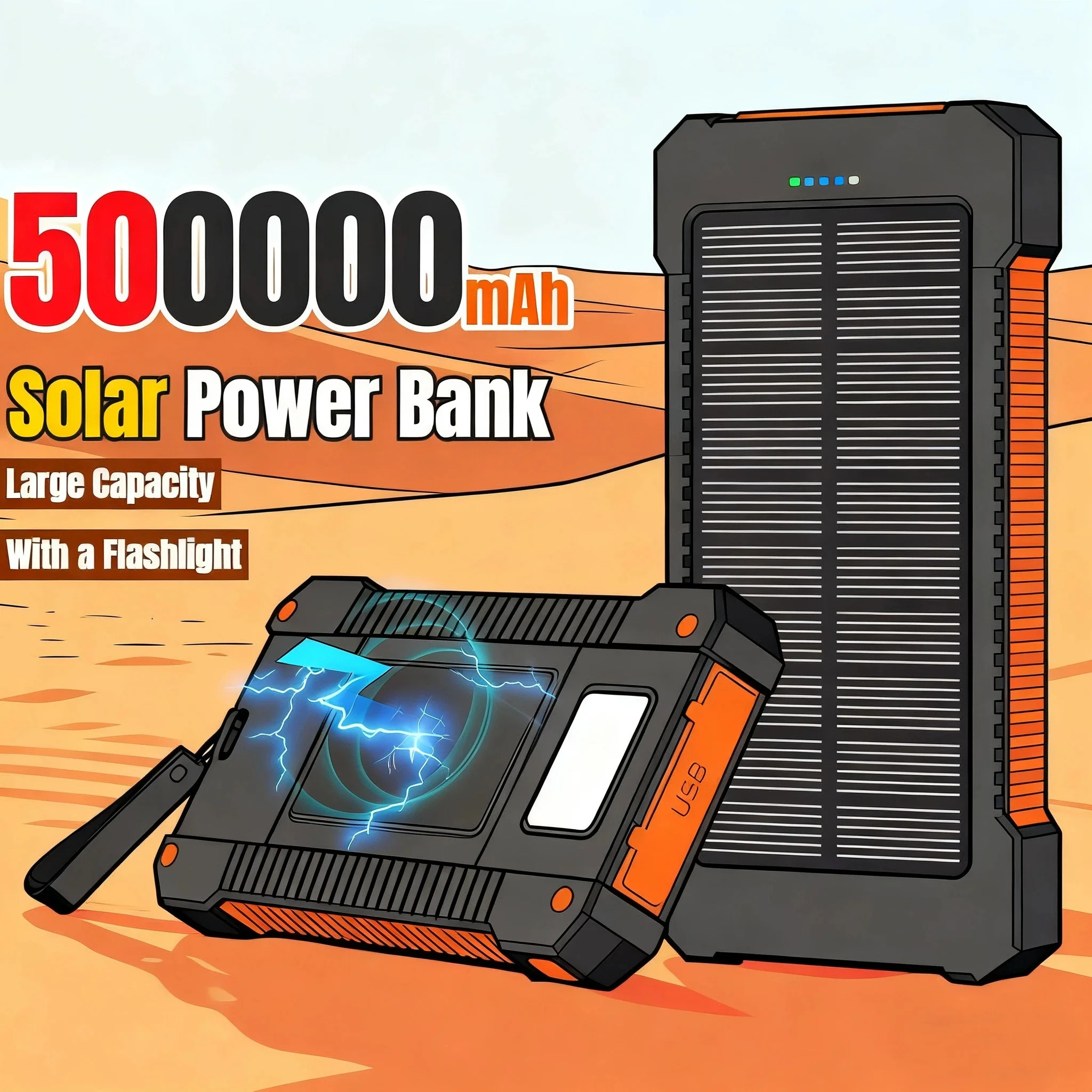 500000mAh Waterproof Outdoor S - Usb Charger Dynamo ulasan dan harga