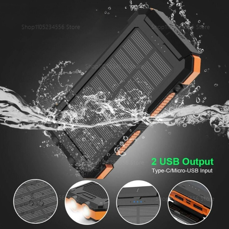 20000mAh Solar Power Bank, Wat - Usb Charger Dynamo ulasan dan harga